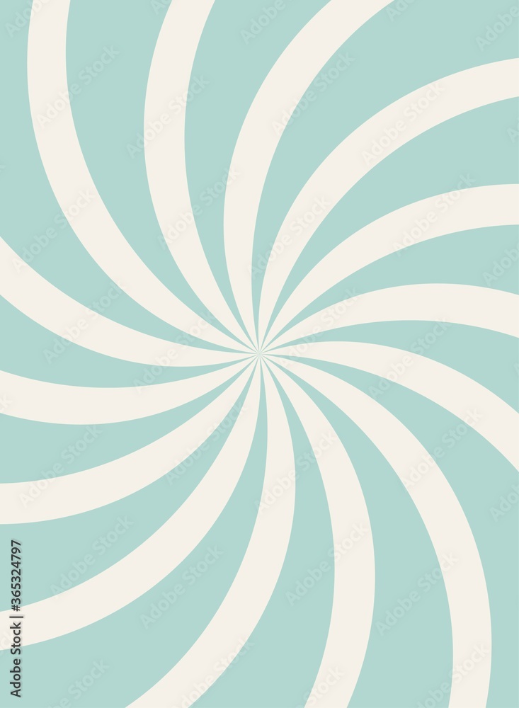 Sunlight spiral background. faded blue and beige color burst background.