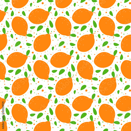 Seamless cute pattern with lemons.