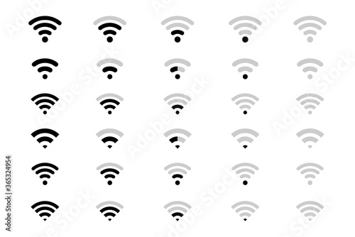Wireless and wifi icon. Wi-fi signal symbol. Internet Connection. Remote internet access collection  vector illustration