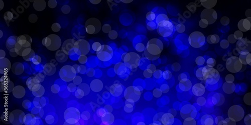 Dark BLUE vector layout with circle shapes. Abstract illustration with colorful spots in nature style. Design for posters, banners.