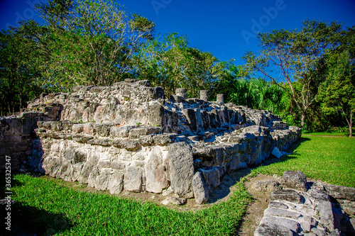 House in San Gervasio Mayan Ruins, Cozumel, Mexico photo