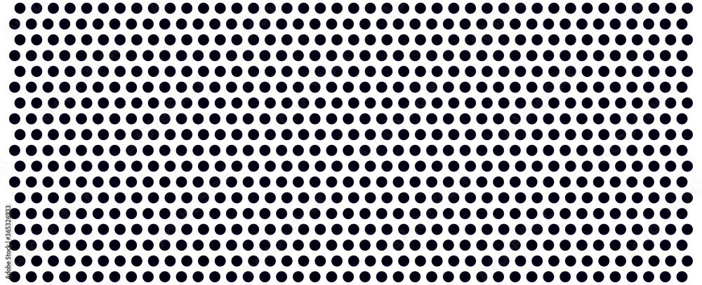 BLACK Dots pattern vector. Polka dot background. Monochrome polka dots abstract background. BLACK Dot pattern print. Panorama view. Vector illustration
