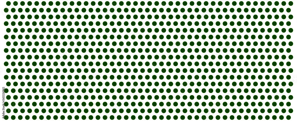 GREEN Dots pattern vector. Polka dot background. Monochrome polka dots abstract background.  GREEN Dot pattern print. Panorama view. Vector illustration