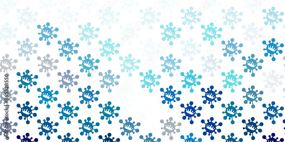 Light blue vector pattern with coronavirus elements.