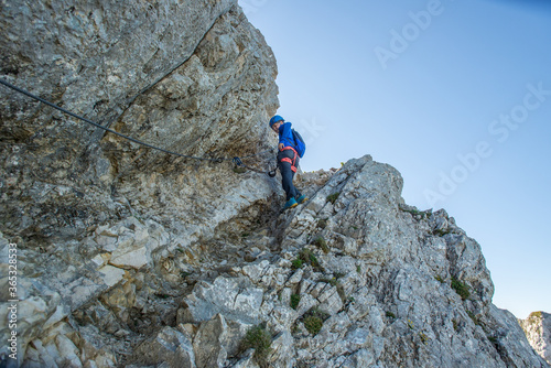 rock climber on a rock