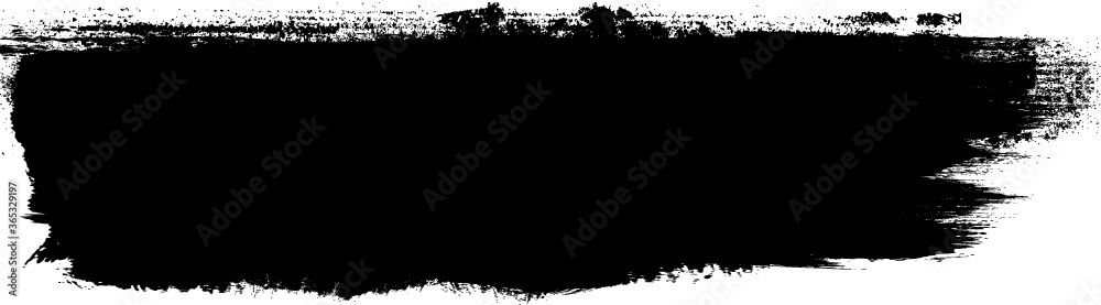 Grunge Paint Roller . Vector brush Stroke . Distressed banner . Black stripes isolated. paintbrush collection . Modern Textured shape . Dry border in Black . Bulge lines