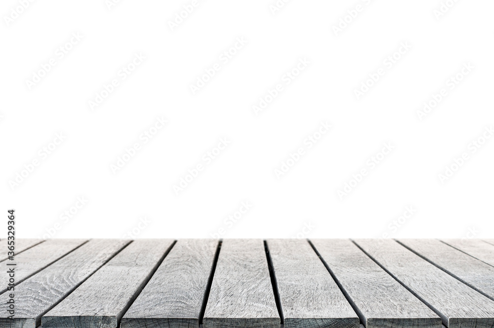 isolated wood table top on the white background