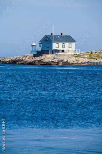 A lighthouse on the rock, the Swedish west coast, Sweden
