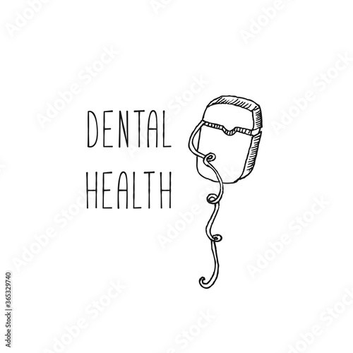 Dental floss doodle vector