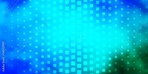 Light Blue, Green vector backdrop with rectangles. New abstract illustration with rectangular shapes. Best design for your ad, poster, banner. © Guskova