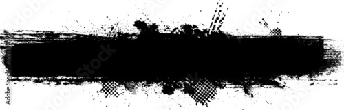 Grunge Paint Roller . Vector brush Stroke . Distressed banner . Black stripes isolated. paintbrush collection . Modern Textured shape . Dry border in Black . Bulge lines