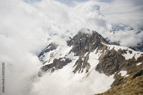 snow covered mountains