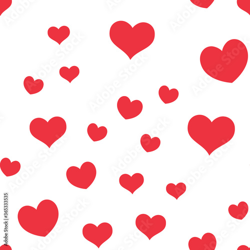 Hearts seamless pattern. Love symbols. Valentine s day background design. Romantic design loop texture.