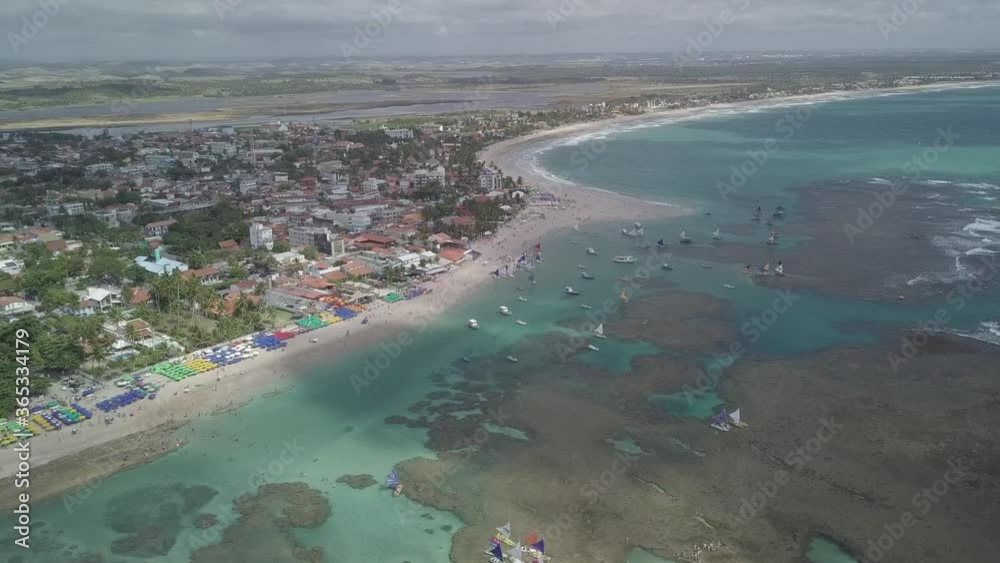 Imagem Aérea de Porto de Galinhas, município de Ipojuca no estado de Pernambuco, no formato D-Log