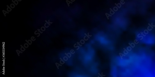 Dark BLUE vector background with clouds. Colorful illustration with abstract gradient clouds. Template for websites.