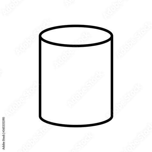 geometric cylinder shape icon, line style