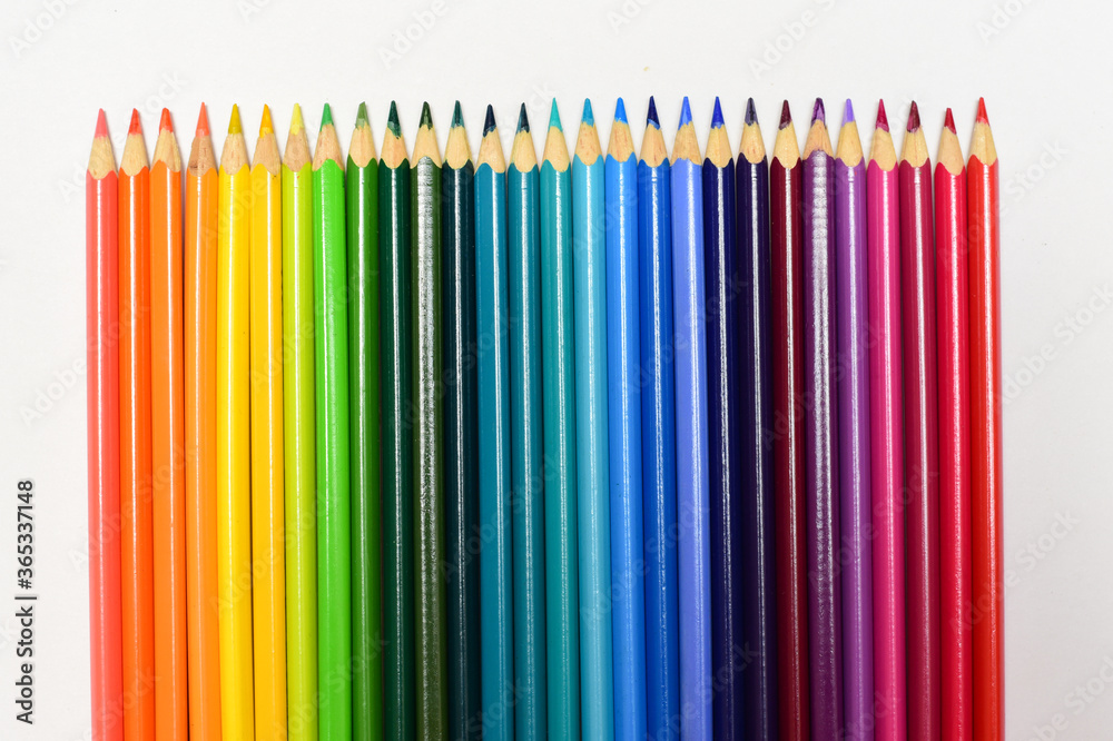 Colored pencils isolated on a white background Colored pencils isolated on a white background