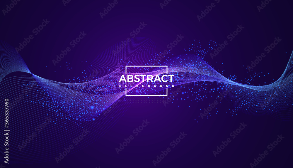 polygonal wave particle abstract background connecting dots and lines.