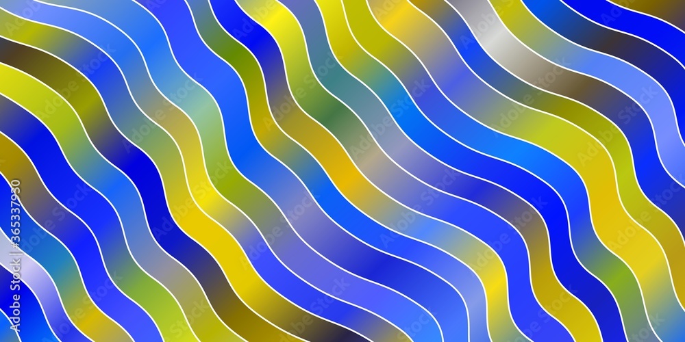 Light Blue, Yellow vector layout with circular arc. Abstract illustration with bandy gradient lines. Pattern for booklets, leaflets. Light Blue, Yellow vector layout with circular arc. Abstract illustration with bandy gradient lines. Pattern for booklets, leaflets.