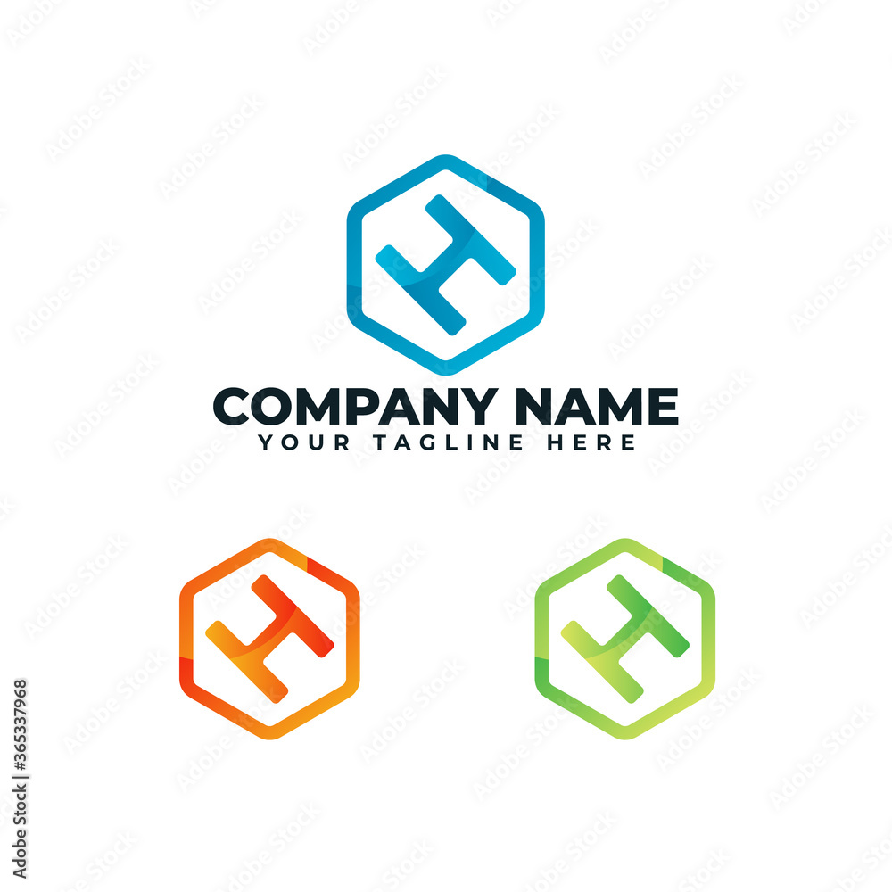 Abstract H Letter Logo.H Letter Logo in colorful stroke for personal and corporate identity Abstract H Letter Logo.H Letter Logo in colorful stroke for personal and corporate identity