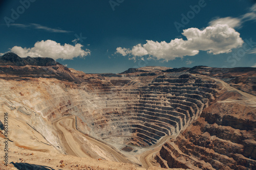 Open-pit metal mine view photo