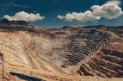 Open-pit metal mine view photo