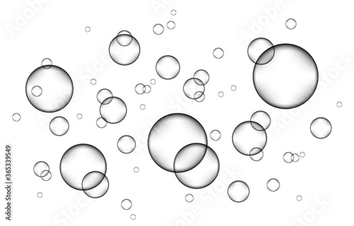 Underwater fizzing air, water or oxygen  bubbles.