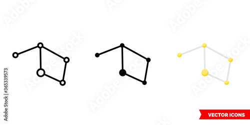 Constellations icon of 3 types. Isolated vector sign symbol.