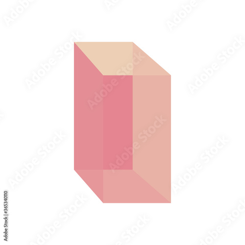 geometric Cuboid shape icon, flat style