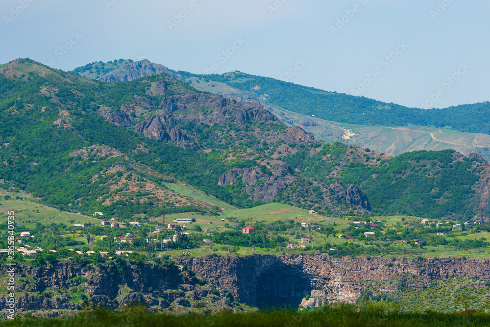 Panoramic view of Akori village, Armenia