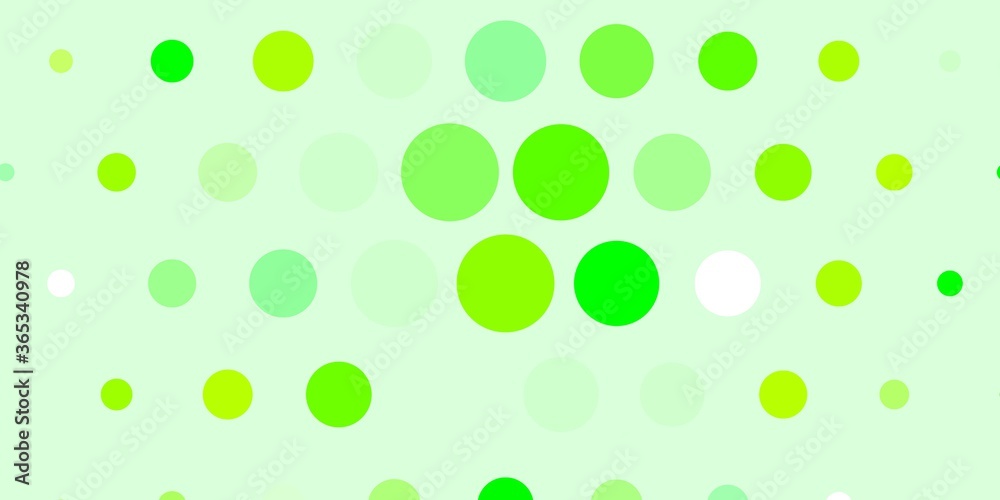 Light Green vector background with spots. Modern abstract illustration with colorful circle shapes. Design for your commercials.