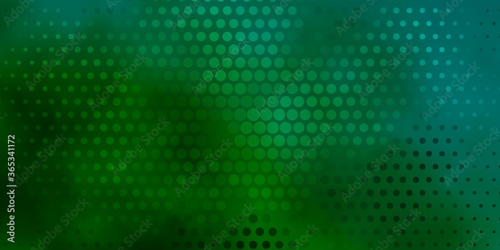 Dark Green vector pattern with circles. Colorful illustration with gradient dots in nature style. Design for posters, banners.