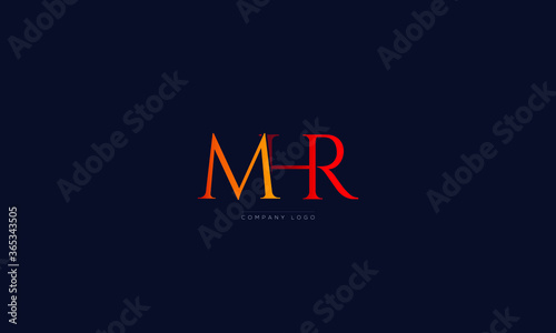 MHR letters Logo Alphabet Design Vector Symbol