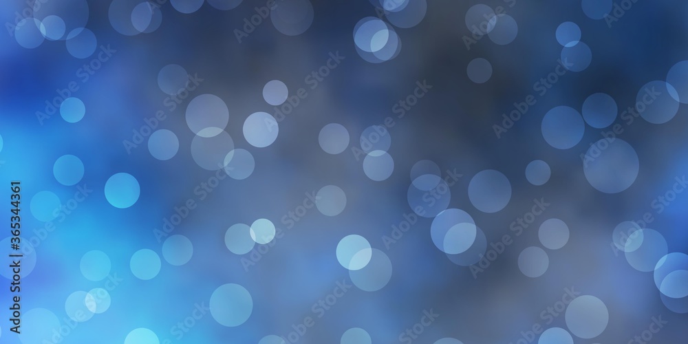 Dark BLUE vector background with bubbles. Colorful illustration with gradient dots in nature style. Pattern for websites.