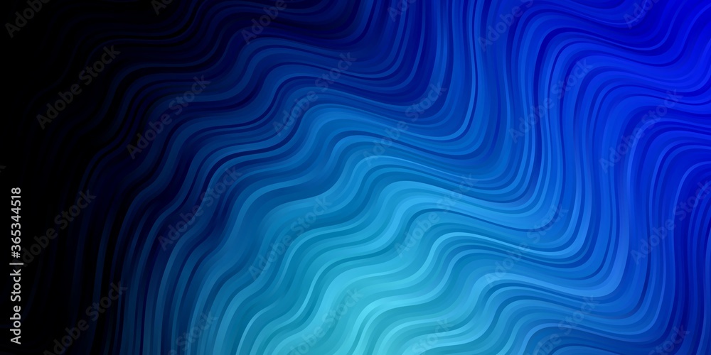 Dark BLUE vector backdrop with curves. Colorful abstract illustration with gradient curves. Pattern for ads, commercials.