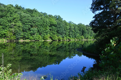 Lake Needwood in Montgomery County  Maryland in the morning