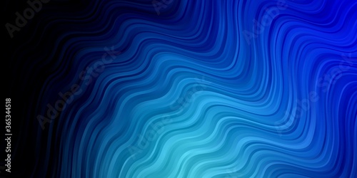 Dark BLUE vector backdrop with curves. Colorful abstract illustration with gradient curves. Pattern for ads  commercials.