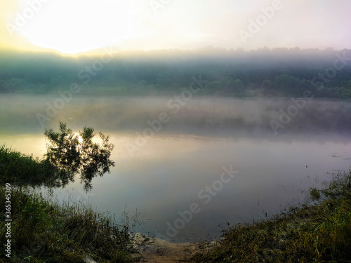 landscape with the image of morning over the river