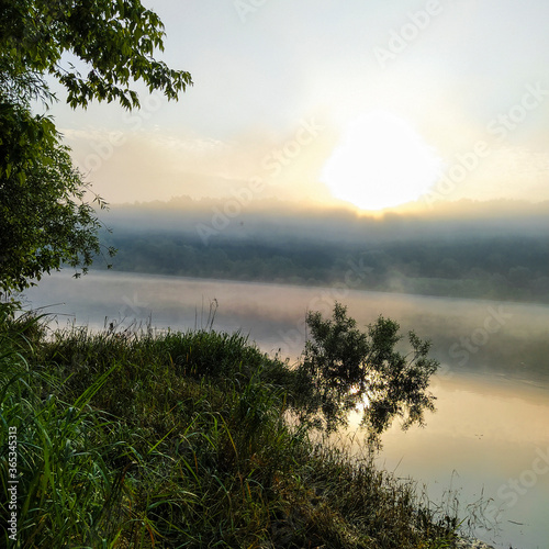 landscape with the image of morning over the river