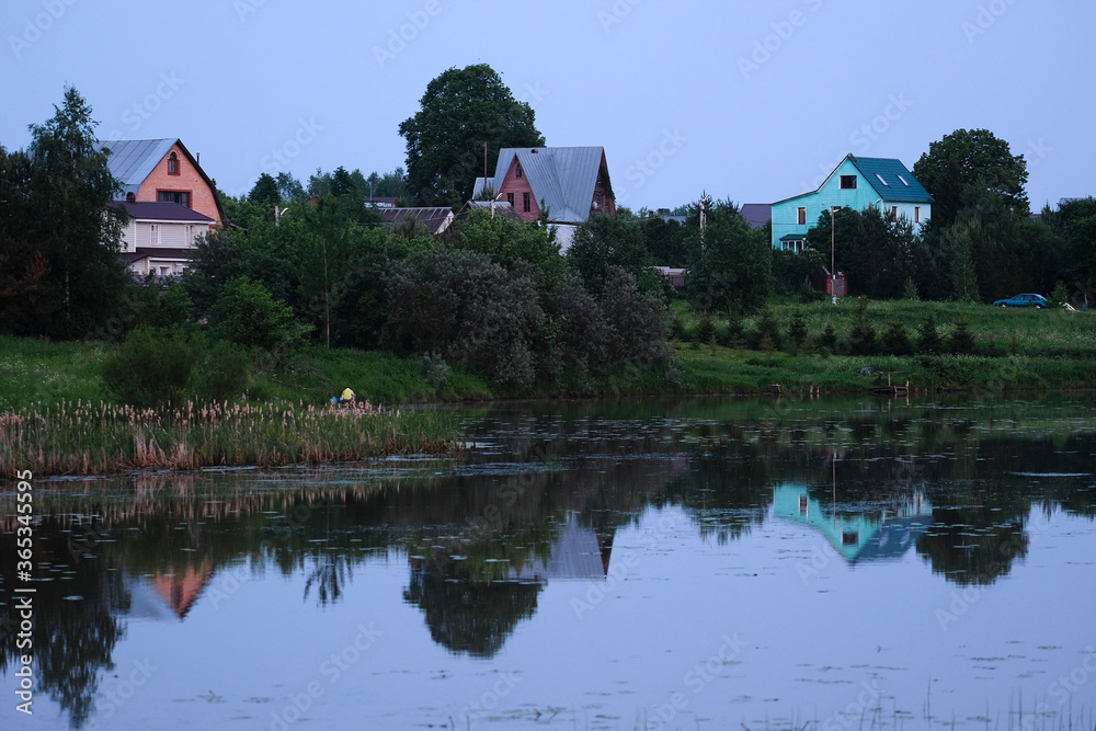 landscape with the image of morning over the river landscape with the image of morning over the river