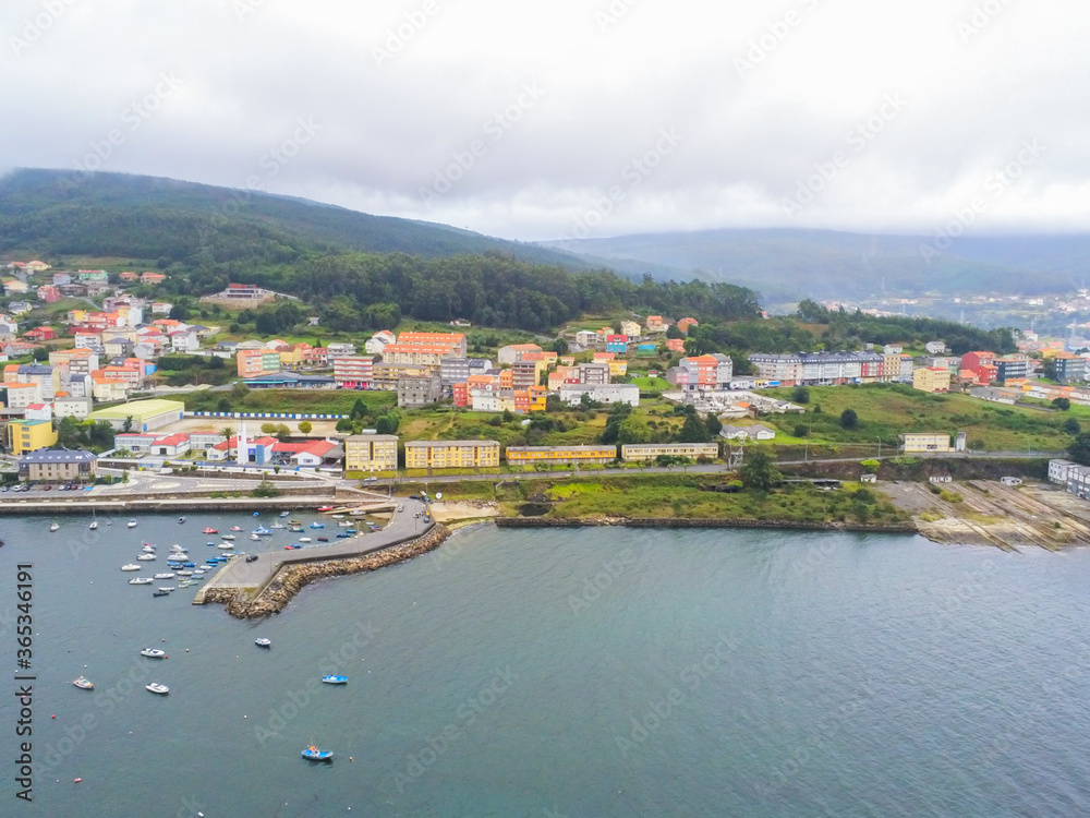 Corcubion, village of Galicia.Spain. Aerial Photo