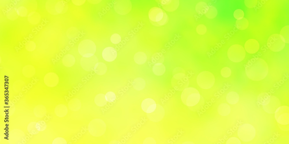 Light Green, Yellow vector texture with disks. Glitter abstract illustration with colorful drops. Pattern for booklets, leaflets. Light Green, Yellow vector texture with disks. Glitter abstract illustration with colorful drops. Pattern for booklets, leaflets.