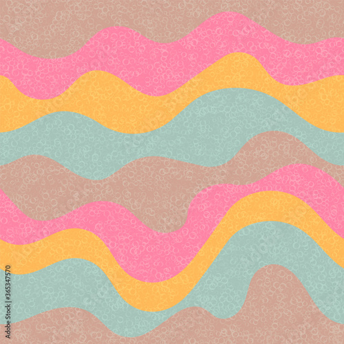 Curve lines ribbons wavy seamless pattern.