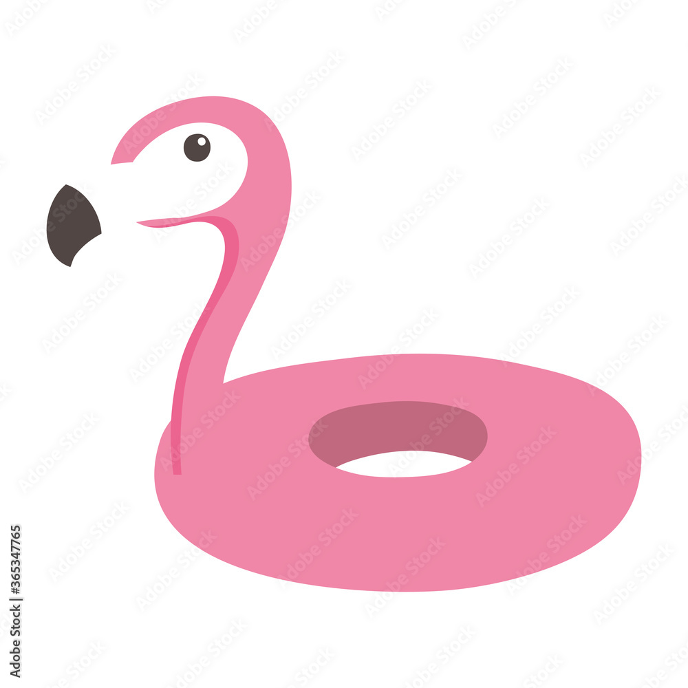 flamingo shaped float cartoon isolated design icon white background