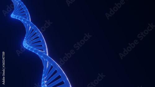 3D render DNA structure polygonal wireframe DNA isolated background. 3D illustration