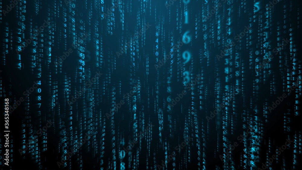 Columns of blue hexadecimal numeric characters. Columns of blue hexadecimal numeric characters.