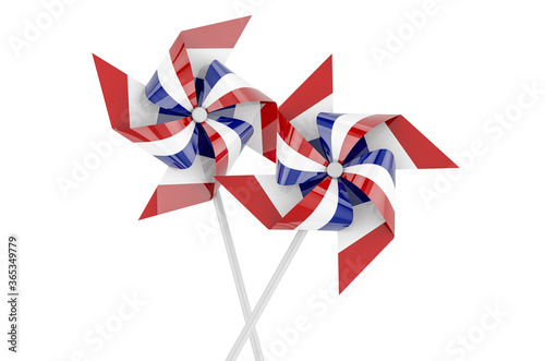 Pinwheel with the Netherlands flag, 3D rendering