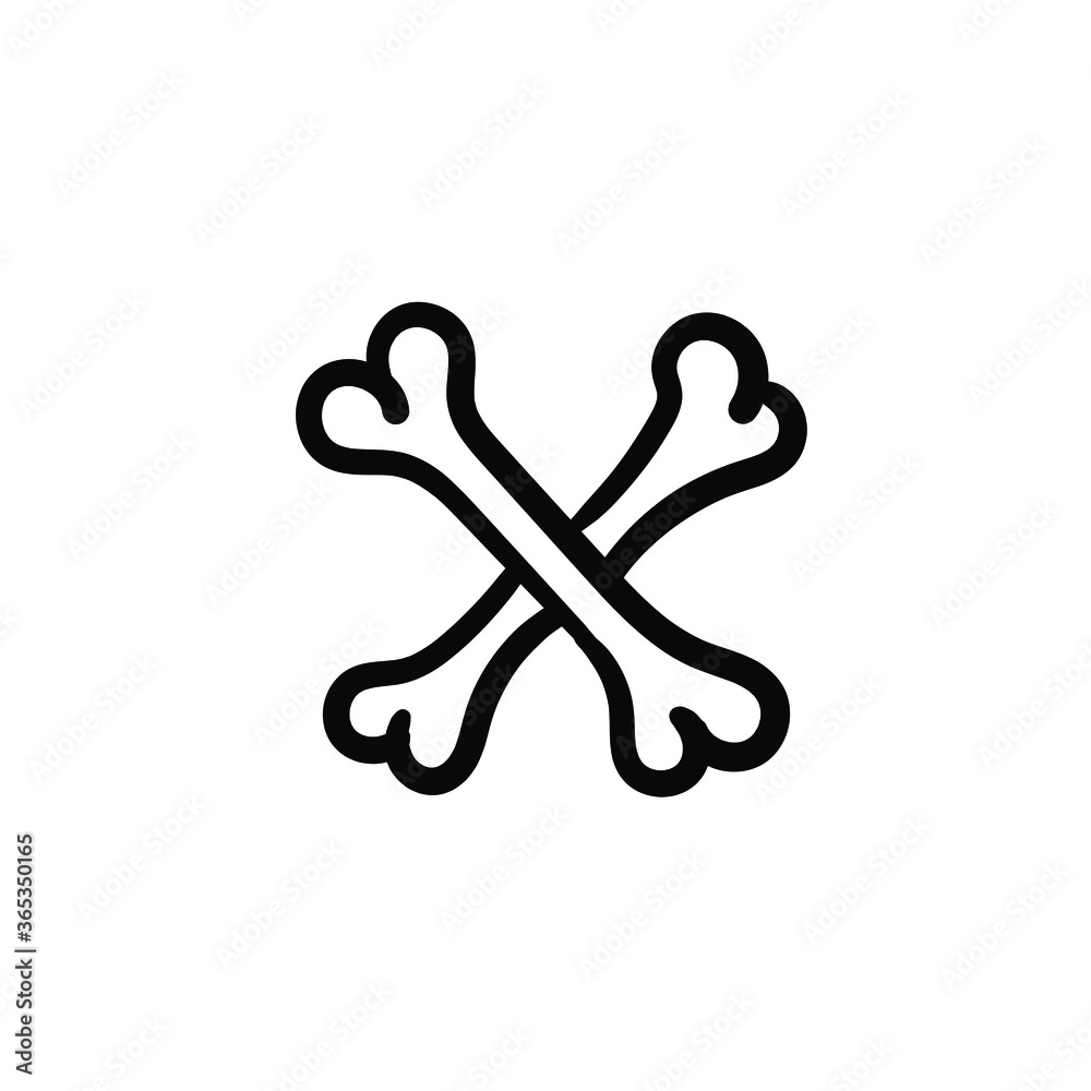 Hand drawn bone. Simple vector icon