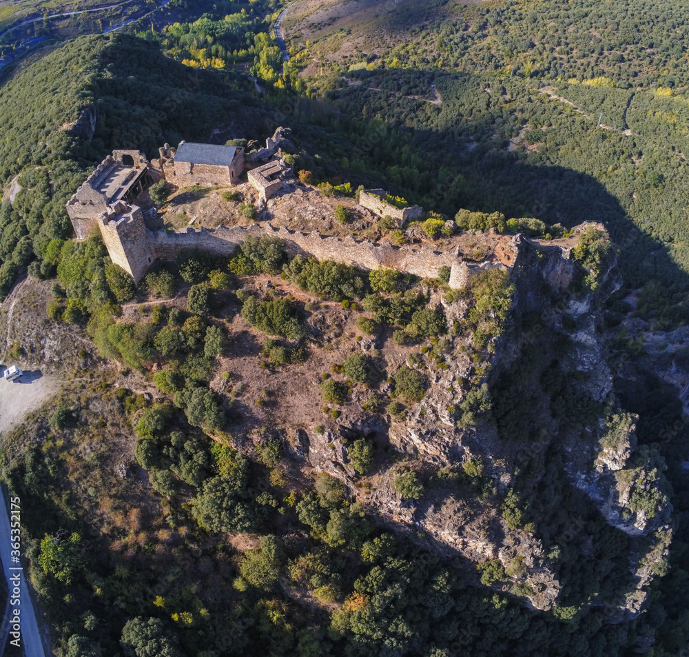 Aerial view of  castle in Leon. Spain. Drone Photo