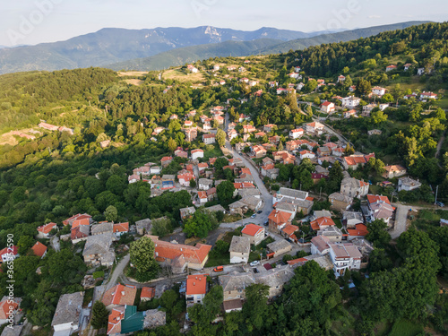 Aerial view of Village of Yavrovo, Bulgaria photo